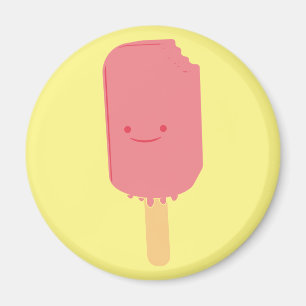 Aardbei Popsicle Cartoon Tekening Magneet