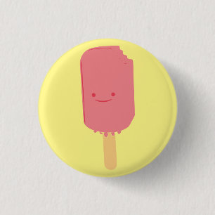 Aardbei Popsicle Cartoon Tekening Ronde Button 3,2 Cm