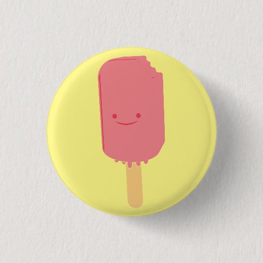 Aardbei Popsicle Cartoon Tekening Ronde Button 3,2 Cm (Voorkant)