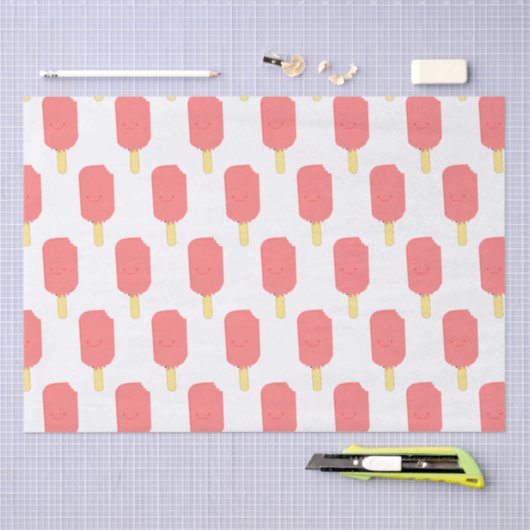 Aardbei Popsicle Leuke Cartoon Tekening Tissuepapier (Craft)