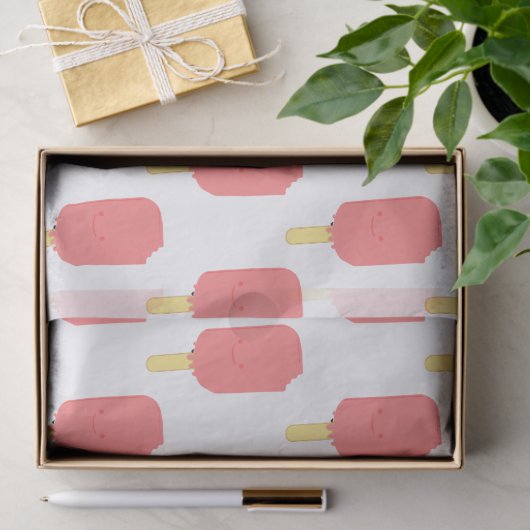 Aardbei Popsicle Leuke Cartoon Tekening Tissuepapier (Geschenk)