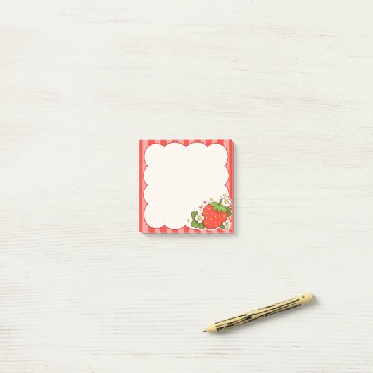 Aardbei Post-it® Notes (Op bureau)