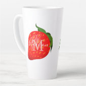 Aardbei Power Girl Monogram Initiaal Naam Latte Mok (Linkerhoek)