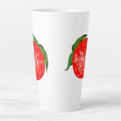 Aardbei Power Girl Monogram Initiaal Naam Latte Mok (Voorkant)