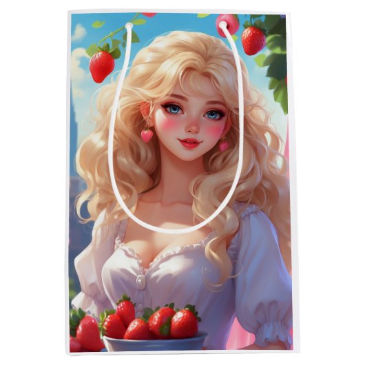 Aardbei prinses medium cadeauzakje (Voorkant)