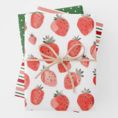 Aardbei Print/Patroon Wrapping Papieren Vellen (In situ)