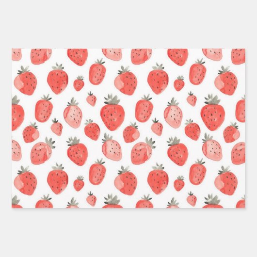 Aardbei Print/Patroon Wrapping Papieren Vellen (Voorkant)