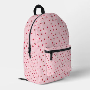 Aardbei Print Roze Mooie Esthetische Kinderen Scho Bedrukte Rugzak