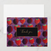 Aardbei Pruim Rode Fruit Dank Je Bedankkaart (Voorkant / Achterkant)