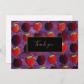 Aardbei pruim rode vrucht dank je bedankkaart (Voorkant / Achterkant)