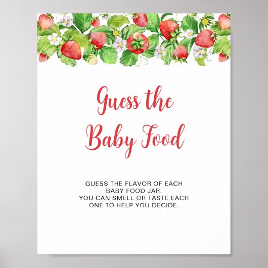 Aardbei raad de babyvoeding bord spel poster (Voorkant)