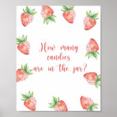 Aardbei - raad eens hoeveel snoepjes Poster (Voorkant)