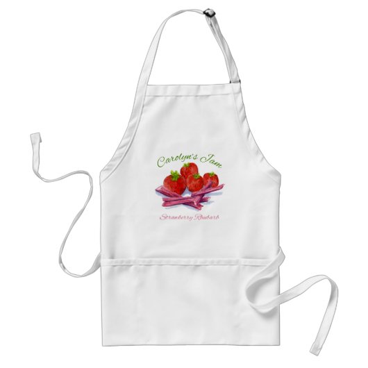 aardbei rabarber jam apron standaard schort (Voorkant)