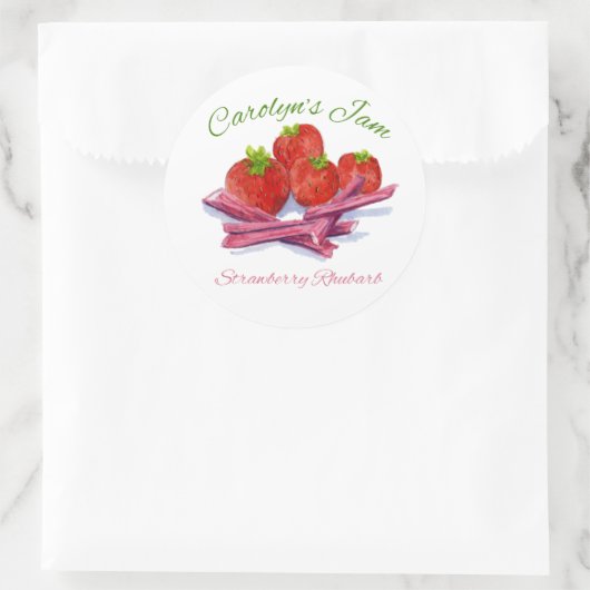 Aardbei rabarber label (Tas)