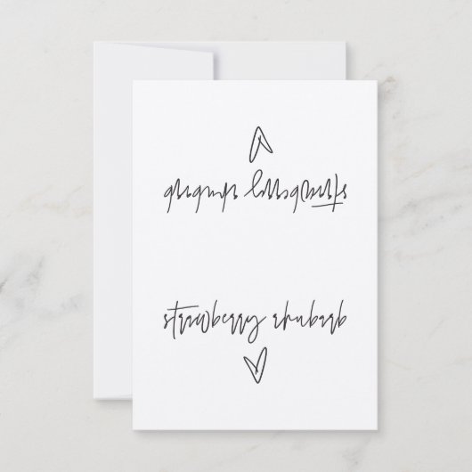 Aardbei rabarber voedsel label tent Kaart (Voorkant)