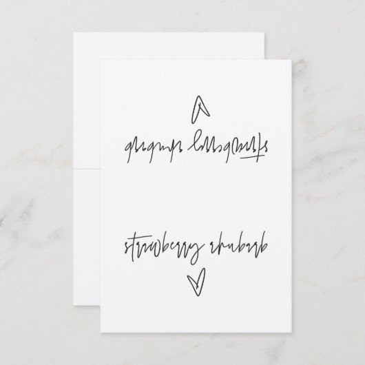 Aardbei rabarber voedsel label tent Kaart (Voorkant / Achterkant)