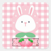 Aardbei Rabbit Sticker (Voorkant)