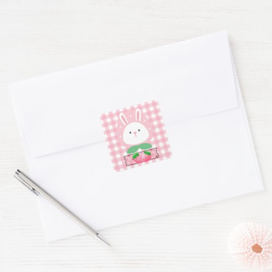 Aardbei Rabbit Sticker (Envelop)
