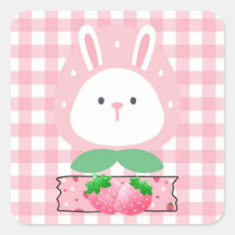 Aardbei Rabbit Sticker