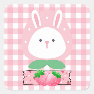 Aardbei Rabbit Sticker