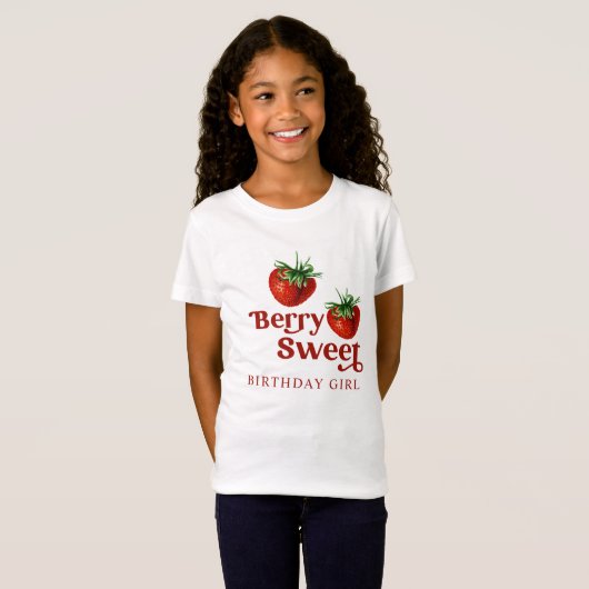 Aardbei Red Berry Sweet Verjaardag T-shirt (Voorkant volledig)