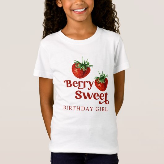 Aardbei Red Berry Sweet Verjaardag T-shirt (Voorkant)