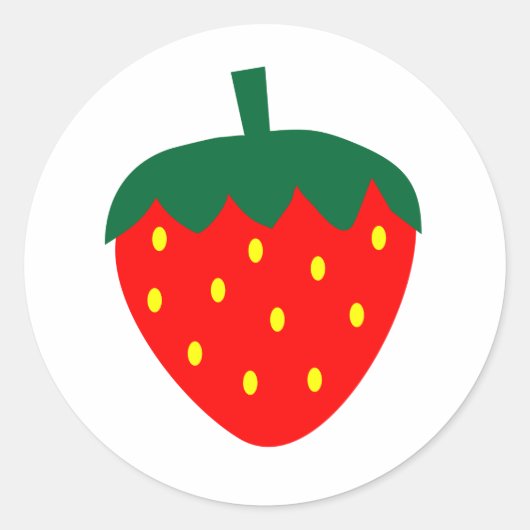 Aardbei Red Fruit Berry Boerderij Summer Produce Ronde Sticker (Voorkant)