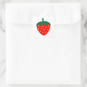 Aardbei Red Fruit Berry Boerderij Summer Produce Vierkante Sticker (Tas)