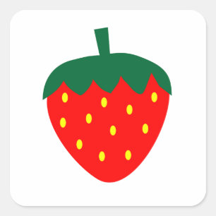 Aardbei Red Fruit Berry Boerderij Summer Produce Vierkante Sticker