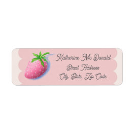 Aardbei retouradreslabels Roze Cottagecore Etiket