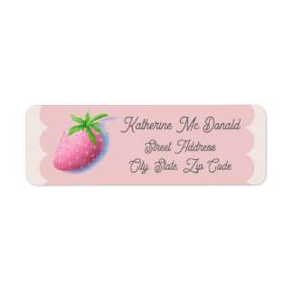 Aardbei Retouradreslabels Roze Cottagecore Etiket