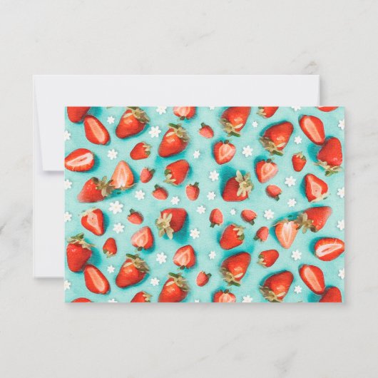 Aardbei Retro 1e Berry Eerste Verjaardag Bedankkaart (Achterkant)