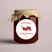Aardbei Rhubarb Jam Label Sticker