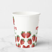 Aardbei rode bessen zoet 1e verjaardag papier kopj papieren bekers (Rechts)