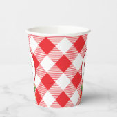 Aardbei Rode Gingham Picknick Papier Cups Papieren Bekers (Links)