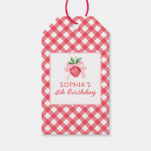 Aardbei Rode Picknick Plaid Gift Label Cadeaulabel (Voorkant)
