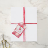 Aardbei Rode Picknick Plaid Gift Label Cadeaulabel (Met Touw)