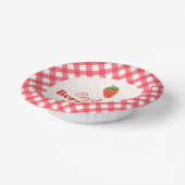 Aardbei Rode Roze Berry Eerste 1e Verjaardagsfeest Papieren Kommen (Gebogen)