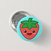 Aardbei Ronde Button 3,2 Cm (Voorkant /achterkant)