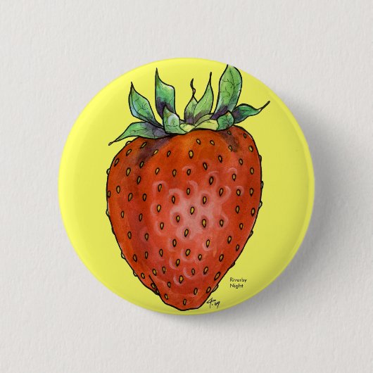 Aardbei Ronde Button 5,7 Cm (Voorkant)
