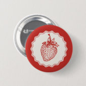Aardbei Ronde Button 5,7 Cm (Voorkant /achterkant)