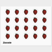 aardbei ronde sticker (Vel)