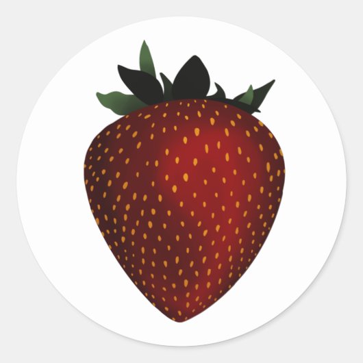 aardbei ronde sticker (Voorkant)