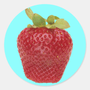 Aardbei Ronde Sticker