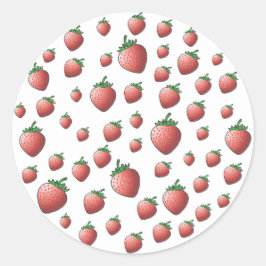 Aardbei Ronde Sticker