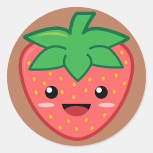 Aardbei Ronde Sticker