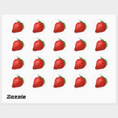 Aardbei Ronde Sticker (Vel)