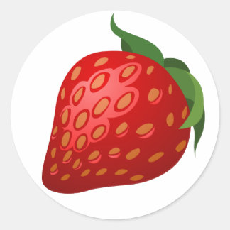 Aardbei Ronde Sticker