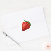 Aardbei Ronde Sticker (Envelop)