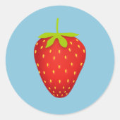 Aardbei Ronde Sticker (Voorkant)